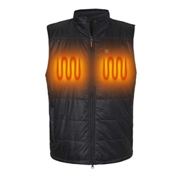 Nordic Heat - Herre vest med varmezoner, Quiltet - Sort- Front