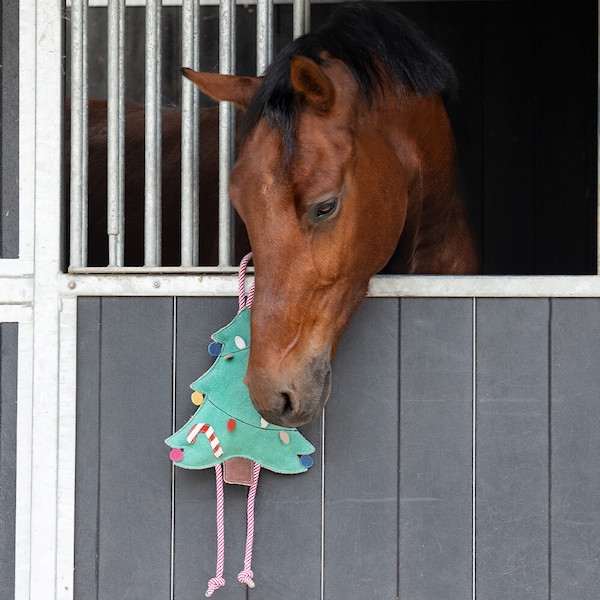 QHP Legetøj Til Hest / Juletræ - Vist ophængt på boks med hest