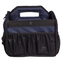 QHP Strigletaske med Mesh /Navy - Forside med 2 mesh lommer.